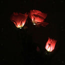 2 Pieces Solar Lights Rose Flower with Red Buds, Outdoor Waterproof LED Lamps