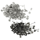 400Packs 4mm Round Flat Stud Earring Posts with Back Jewelry Making Findings