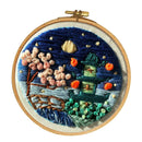 DIY Embroidery Starter Kit Printed Starry Sky Hand Needlework Pattern