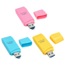 2-in-1 USB 2.0 OTG Multi Memory Card Reader for   SD SDHC SDXC-Blue