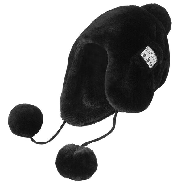 Bluetooth Headphones Beanie Hat Smart Wireless Headset Knit Smart Cap Black