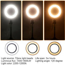 LED Selfie Ring Light Dimmable Camera Phone Video Photo Lighting w/ Tripod A