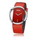 Dom Luxury Fashion Casual Crystal Unique Hollow Quartz Watch Leather Sports V4H7