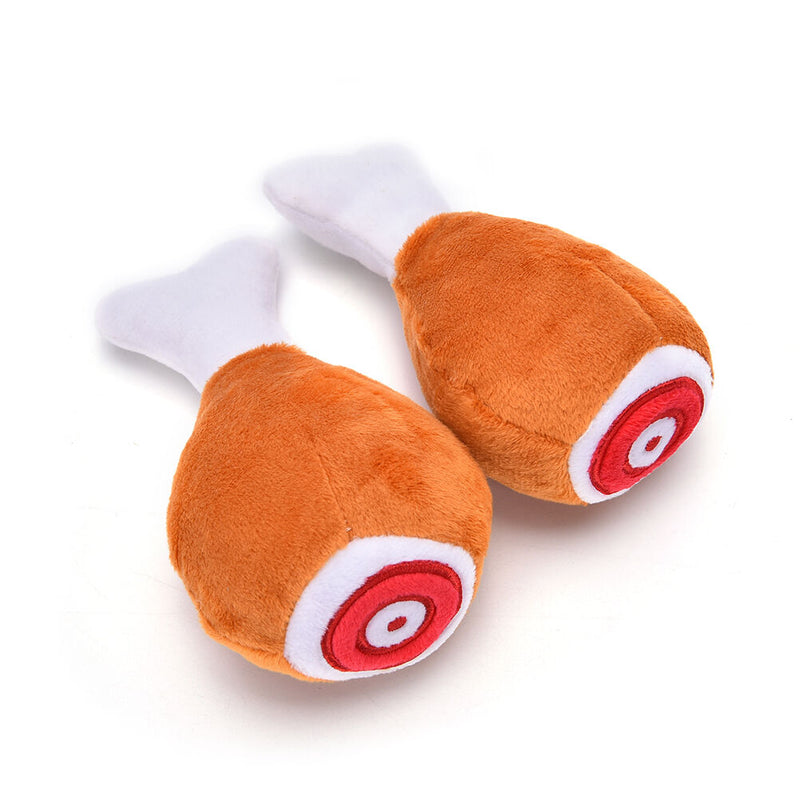 Baquetas masticar juguete mascota chirriante de la pierna de pollo de peluch 3C