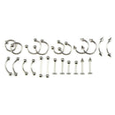 33PCS/Set Body Piercing Jewelry Tool Belly Tongue Eyebrow Nipple Lip Needles  FT