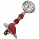 Womens Girls Heart Angle Wing Nurse Fob Clip On Brooch Hanging Pocket Watch