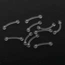 10 Pieces Curved Bend Cross Eyebrow Piercing Bar Ring Stud Clear Acrylic 18g