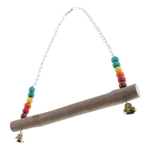 Pet Parrot Swing Wood Bird Parrot Hanging Swing Toys for Parakeet Cockatoo L