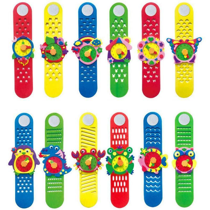 Creative Handmade DIY Watch Stickers Cartoon Clock Kindergarten Educational Rand