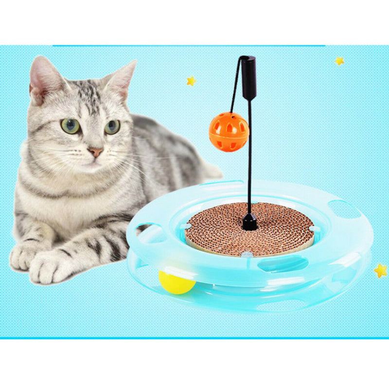 Pet Kitten Cat Ball Toys Rotating Cat Teaser Turntable Intelligence Cat Toys