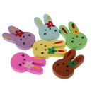 50x Cute Rabbit Shape 2 Holes Wooden Button for Scrapbooking Decoration 25mm