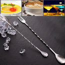 2pcs long handle mixing spoon stainless steel bar cocktail spoon twisted han.kz