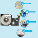 5 Pack 9mm Black on White/Red/ Blue/Yellow/Green Label Tape Compatible with V9J2