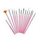 15 in 1 nail cosmetic brush set Rose
