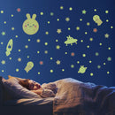 3pcs/set Luminous Star Rabbit Wall Stickers Waterproof Room Decor Decals A