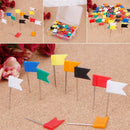 100 Pieces Mixed Color Flag Push Pins Nail Thumb Tack Drawing Map Pin Stationery