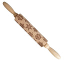 Wood Christmas Gift Embossed Rolling Pins Embossing Baking Cookies Tool