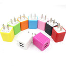 Color 2 Ports USB Output 5V Wall Charger Plug Travel Power Adapter PhoneB_kz