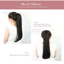 Long Thick Natural Looking Ponytail Clip In Pony Tail Hairpiece Extensions