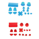 2 Set Replacement Full Buttons Cap Mod Kits for Sony PS4 Gamepad Blue+Red