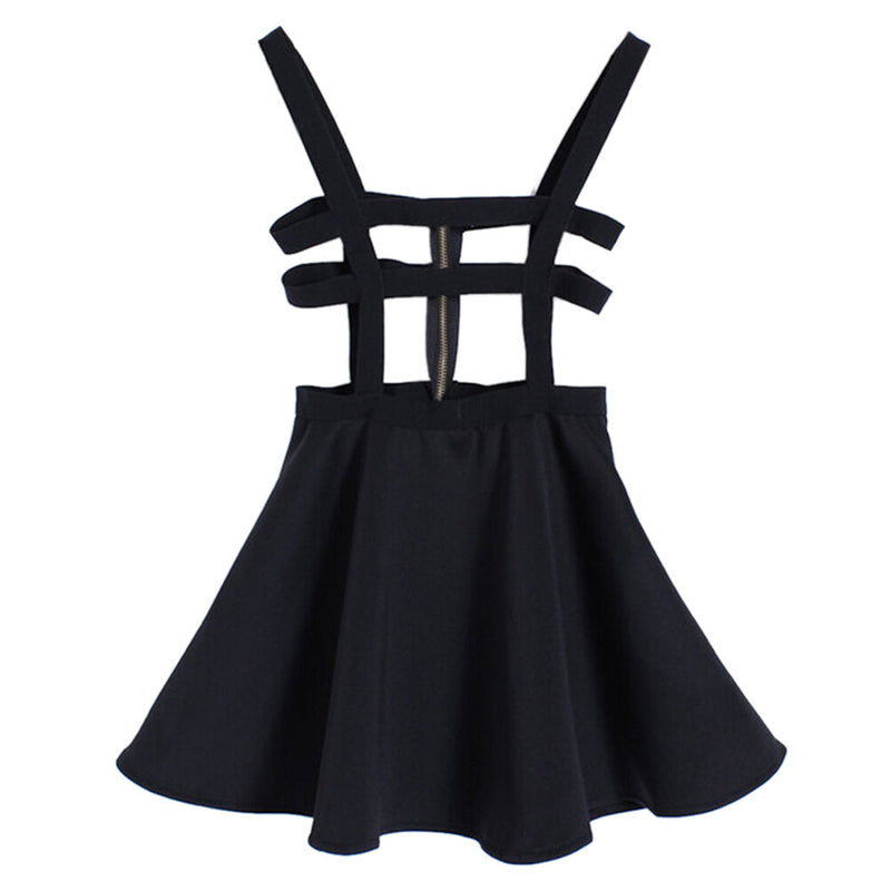 Fashion Women Suspender Skirt Braces Hollow Out Bandage Mini Skater dr.kz