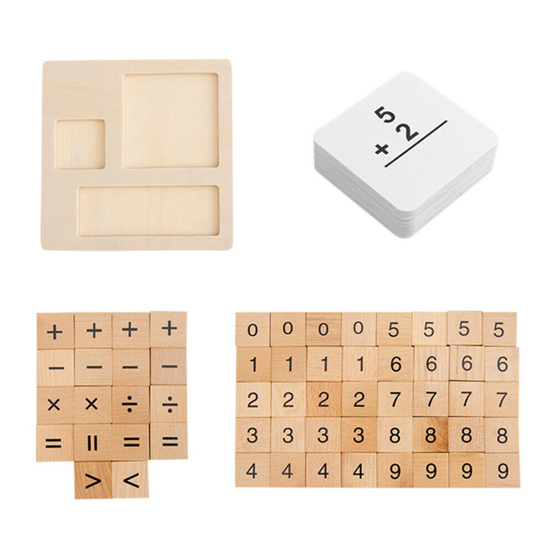 Wooden Number Math Calculate Board Montessori Puzzle Kids Educational Toys