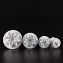 4 Pcs Cake Xmas Daisy Flower Plunger Fondant Decor Sugar craft Mold Cutter V