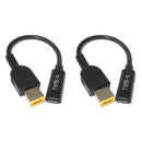 2 Pcs Laptop Power Adapter Cable USB Type-C Female To Square Plug For Lenovo