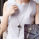 Crystal Pendant Necklace Long Chain Tassel Sweater Accessories Jewelry Women 3C