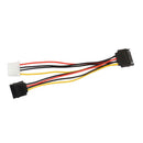 2Pack 15pin SATA Male To 4pin /15pin Female Power Y Cable For IDE Hard Drive