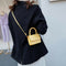 Women Leather Mini Shoulder Handbags Flap Messenger Crossbody Bags (Yellow) A