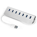 USB 3.0 Hub 7-Port Portable Aluminum charging and Data Hub 3-Foot USB 3.0 C