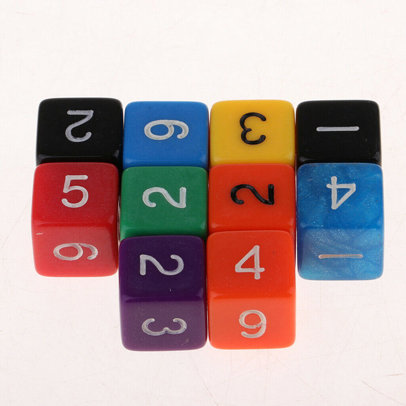 Square Acrylic Dice 6 Sided 6-Die Set for Primary School Student Mathematics,