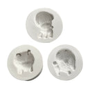3PCS Silicone Cute Dog Mould Molds for DIY Crafts Cake Decor Mold Fondant