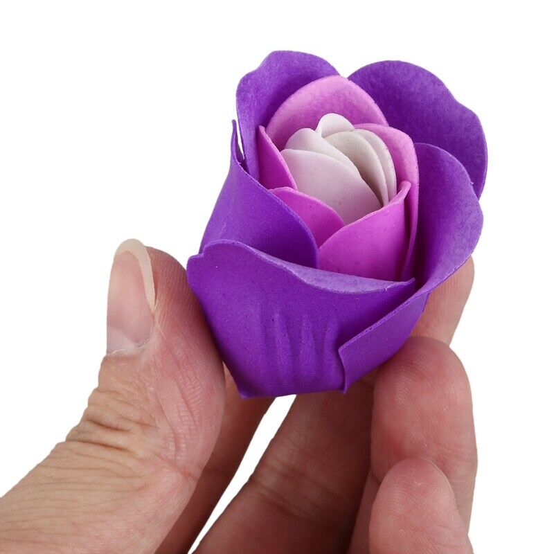 24 Pcs Purple Scented Bath Soap Rose Petal in Heart Box M2G5