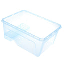 Reptile Turtle Tank Terrarium Aquarium with Ramp Platform Transparent Blue