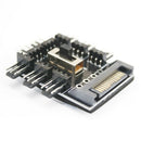 Splitter Cooling Fan Hub PC SATA 1 to 8 3Pin 12V Power Socket PCB Adapter