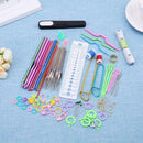 22pcs Crochet Hooks Yarn Crochet Needles Stitches Weave Knitted Craft Kit