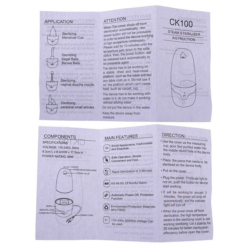 Portable menstrual cupsterilizer disinfection UVphysical antibacterial cleanerBX
