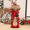 Christmas Decor Wine Bottle Cover Linen Champagne Bottle Bags (Snowman) A