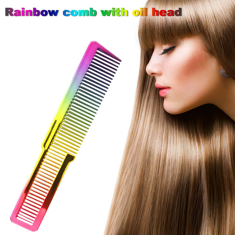 Haircut Hairdresser Comb Colorful Rainbow Comb Hairdressing Styling Tool A