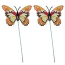 Multicolor Garden Butterflies on Sticks x10. Dia 7cm;Single layer butterfly