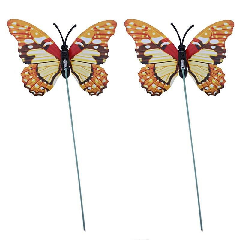 Multicolor Garden Butterflies on Sticks x10. Dia 7cm;Single layer butterfly