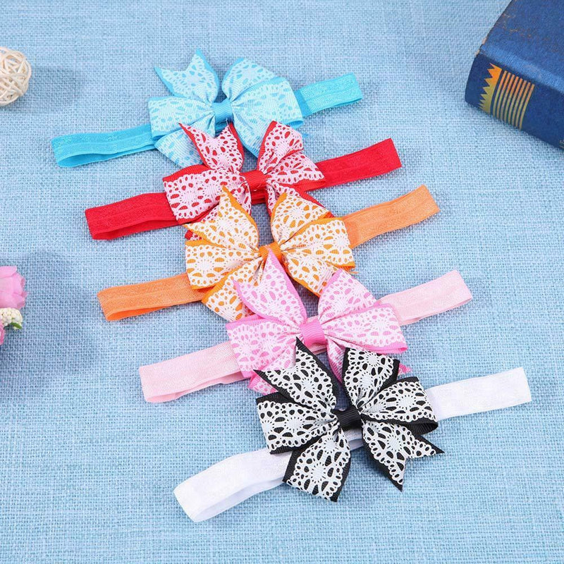 10pcs Fashion Baby Kids Print 10 Color Bowknot Princess Hairband Headband