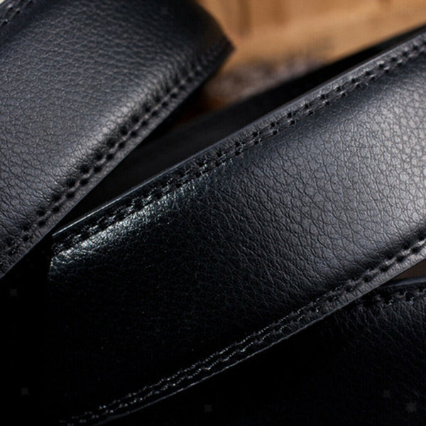 Men's Black PU Leather Replacement Belt Dress Belt without Buckle 35mm