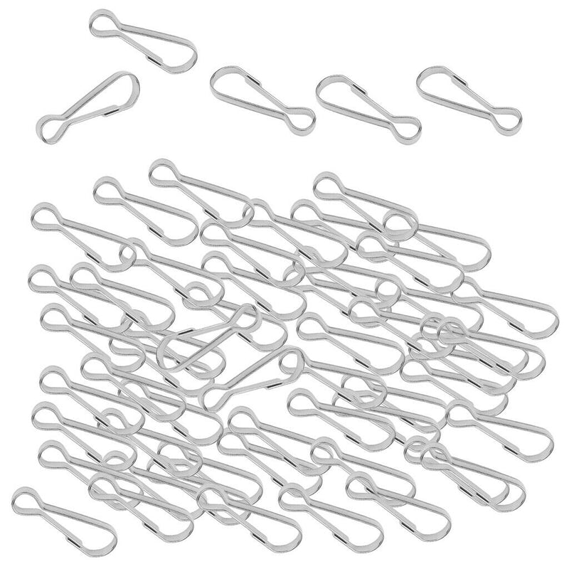 100pcs Stainless Steel Carabiners Spring Snap Clasp Outdoor Hardware 40mm