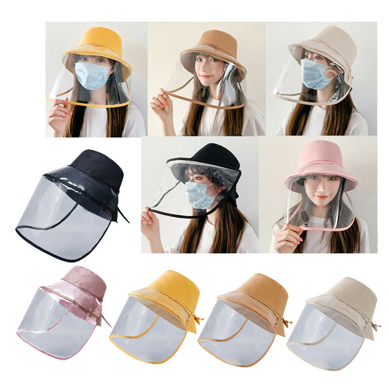 Anti-saliva Protective Fisherman Hat Soft PVC Removable Face Shield Black