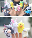 10Pcs Animal Finger Puppet Soft Plush Baby Educational Hand Cartoon Toys- MO