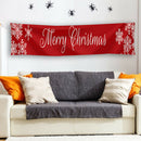 Merry Christmas Banner Snowflake Xmas Flag Party Ornaments Festival Supplies
