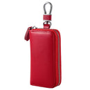 Men Leather Zip Around 6 Hook Key Case Car Key Holder Wallet ï¼ˆ Redï¼‰